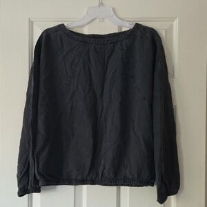 Prana Charcoal Long Sleeve Elastic Cuffed Top Sz:Small